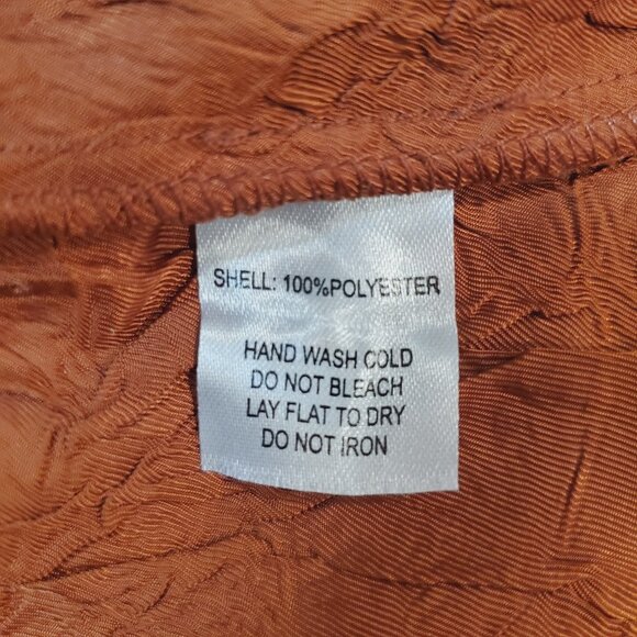 House of Harlow 1960 Blouse Womens Burnt Orange Crinkle Texture Oversized Tunic - Picture 12 of 12